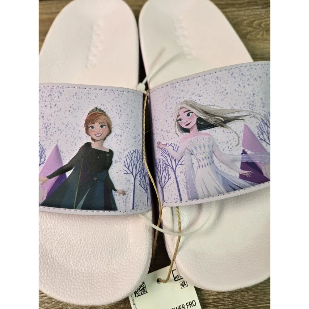 NEW adidas X Disney Kids' Frozen Adilette Shower Slides Big Kid 3